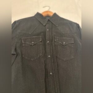 Stetson Men’s Black Western Snap Button Shirt | Cotton | Sz S
